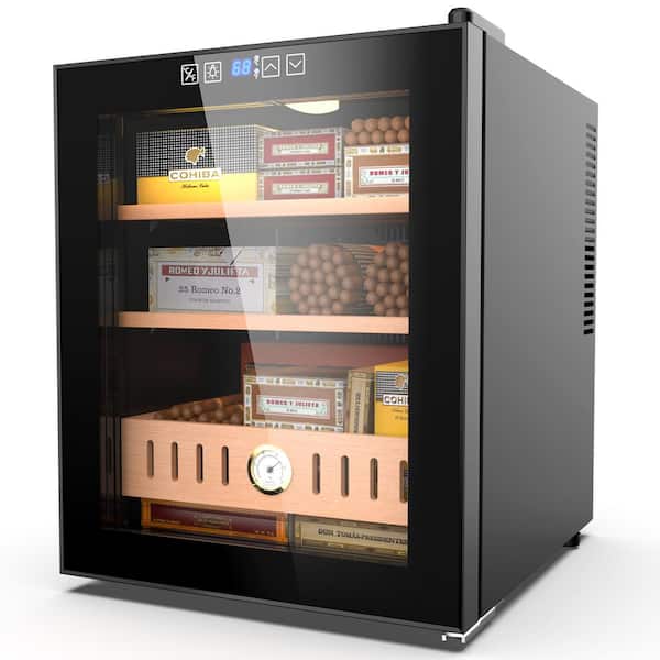 Mojgar 50L Electric Humidor, 300-Counts Cigar Humidor with Hygrometer, Heating Cooling Control, Electric Cooling Wine Chiller