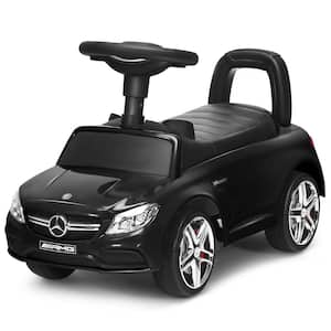 AMG Mercedes Benz Licensed Kids Ride On Push Car with Music Horn and Storage in Black
