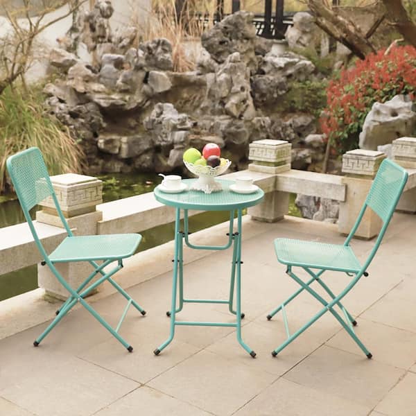 blue bistro patio set