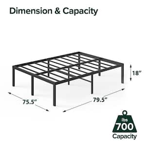 Yelena Black Metal King Platform Bed Frame