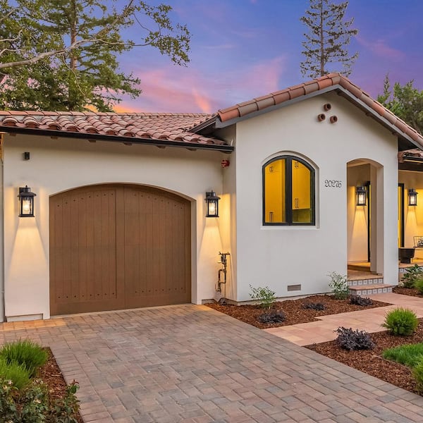 2-Pack 12 in. Oil Rubbed Bronze Outdoor Hardwired Wall Lantern Sconce with Water Ripple Glass, No Bulbs Included