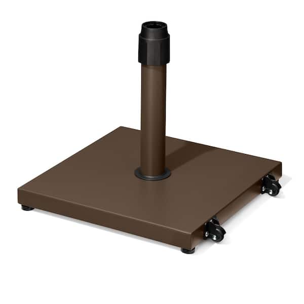 Pellebant 45 lbs. Concrete Cement Metal Patio Umbrella Base in Brown for Patio Market Umbrella Table Umbrella