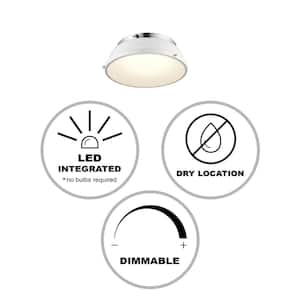 14 in. White and Chrome CCT Color Temperature Selectable LED Flush Mount Ceiling Light Fixture