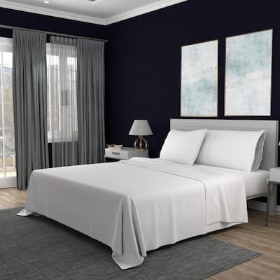 Becky Cameron 4-Piece Natural Solid Linen & Rayon from Bamboo Blend King  Deep Pocket Bed Sheet Set IH-4P-LBA-K-NAT - The Home Depot