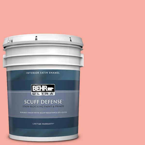 BEHR ULTRA 5 gal. #190D-4 Rosy Outlook Extra Durable Satin Enamel Interior Paint & Primer