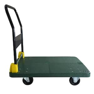 880 lbs. Weight Capacity Green Foldable Platform Push Hand Truck Cart Dolly Cart