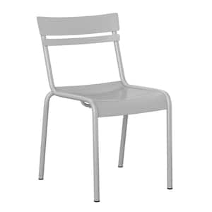 Silver Steel Outdoor Dining Chair in Silver
