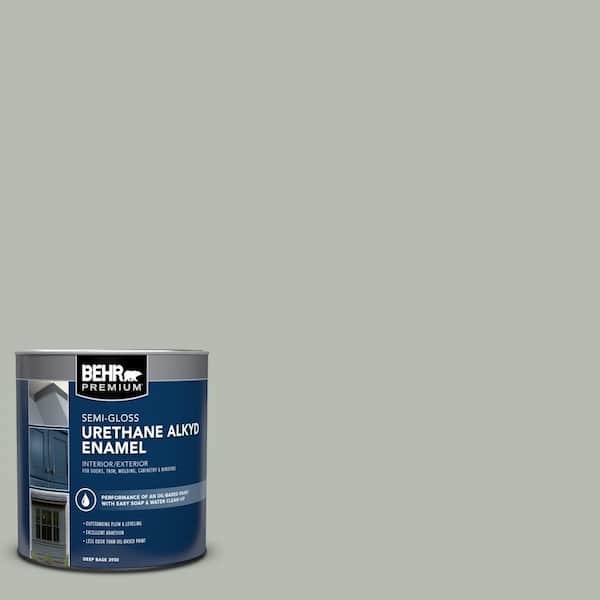 BEHR PREMIUM 1 qt. Home Decorators Collection #HDC-AC-21 Keystone Gray Semi-Gloss Enamel Urethane Alkyd Interior/Exterior Paint