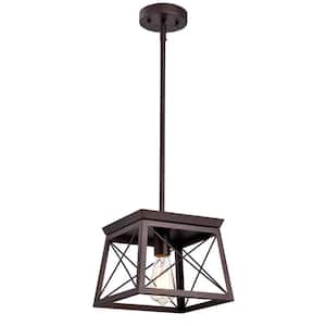 1-Light Oil Rubbed Bronze Indoor Pendant with Steel and Electrical Components
