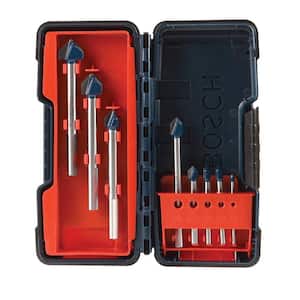 Carbide-Tipped Glass and Tile Drill Bit Set (8-Piece)