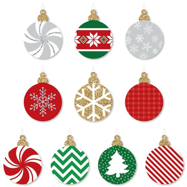 Big Dot of Happiness Hanging Ornaments Outdoor Holiday and ...