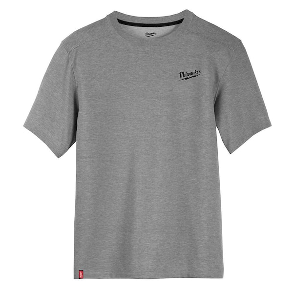 Milwaukee Men's 2X Large Gray Short Sleeve Hybrid Work T