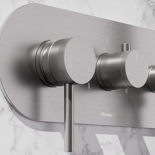 Angelsey 3-Spray 12 in. Wall Mount Dual Shower Head Handheld Shower Head 1.8 GPM in Brushed Nickel (Valve Included)