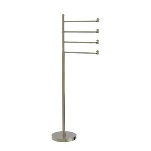 Allied Brass Towel Stand with 3 Pivoting 12-in Arms in Polished Nickel Allied Brass Towel Stand with 3 Pivoting 12-in Arms in Polished Nickel
