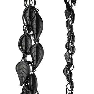 Monarch Aluminum Cascading Leaves Rain Chain, 8.5 ft. Length (Black Powder Coated)