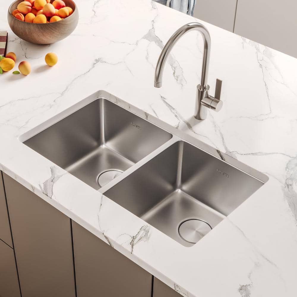 Modena 28'' Double Bowl Undermount Stainless Steel Kitchen Sink