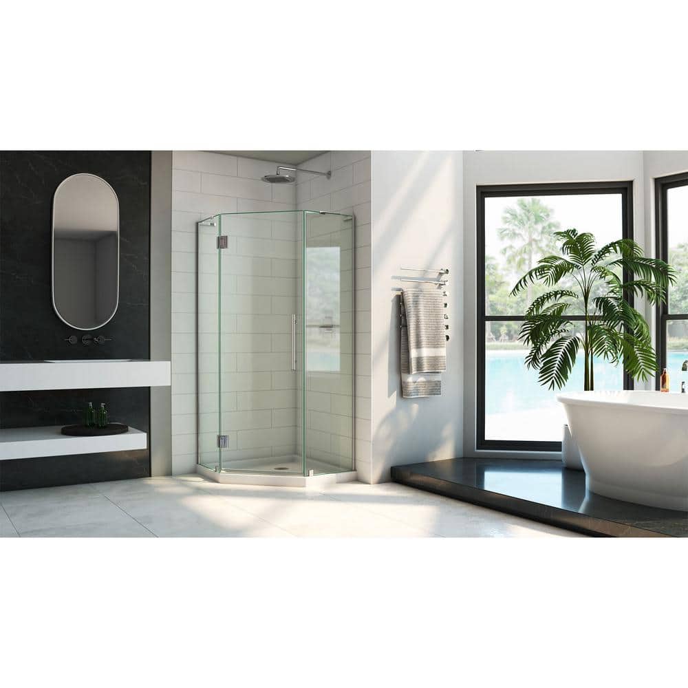 Prism Plus 42" Frameless Neo-Angle Shower Enclosure with Clear Glass