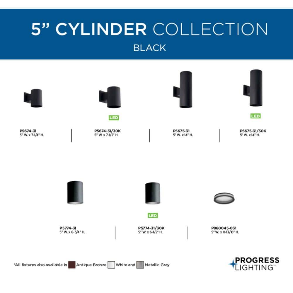 Black Bronze Cylinder Dimmable Wall Sconce