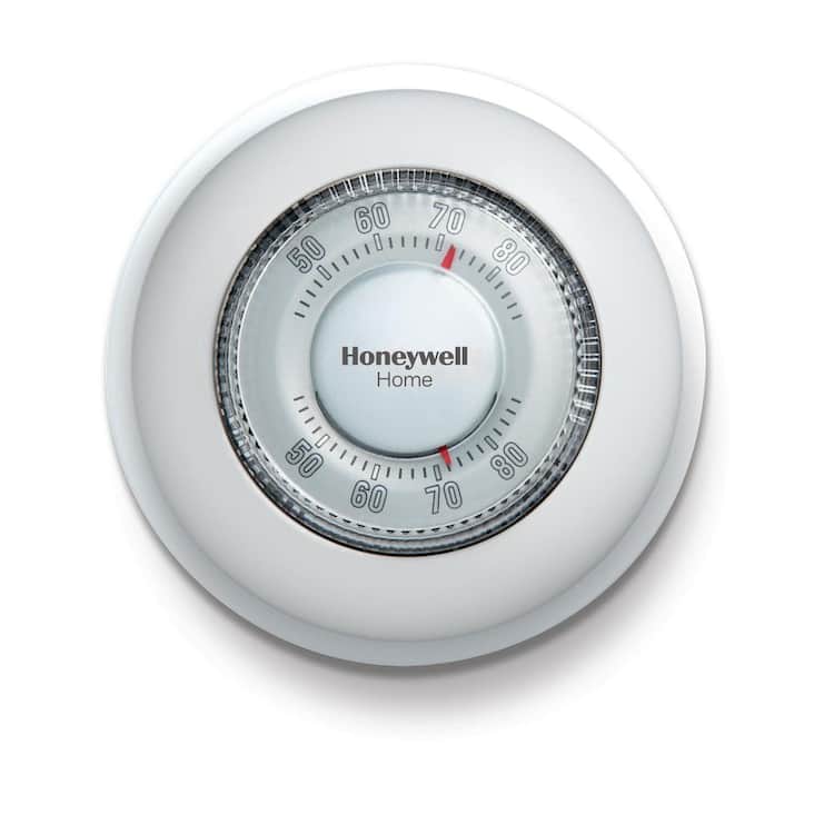 Honeywell Home Round Non-Programmable Thermostat with 1H Single Stage Heating, Manual Control, Low Voltage - White