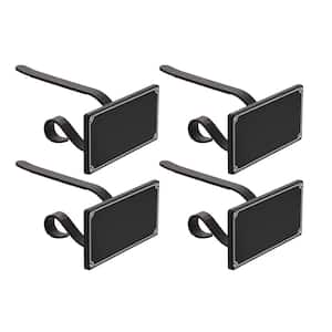 3 in. Steel Black MantleClip Stocking Holder with Chalkboard Icons (4-Pack)