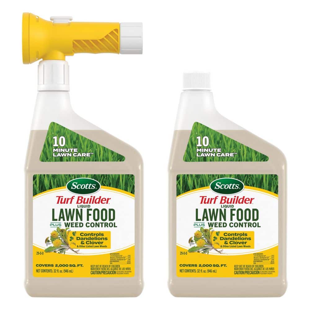 Turf Builder Liquid Lawn Food Plus Weed Control 32 fl. oz. Weed and Feed, Controls Dandelions and More as Listed, 2-Pack price history on PriceWatchPro