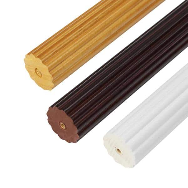 Mix and Match 1-3/8 in. dia. Wood Single Curtain Rod White - 8 FT (96 in.)
