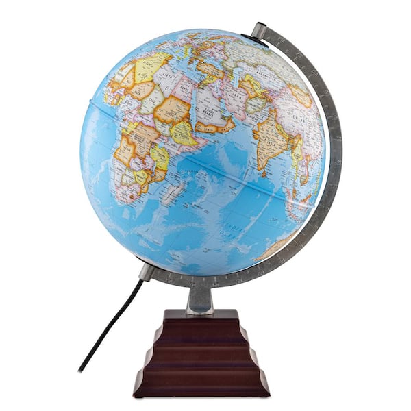 Waypoint Geographic Pacific Plus 19.5 in. Tall x 12 in. Diameter Illuminated Decorative Desktop World Globe