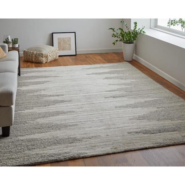 2 ft. x 3 ft. Gray, Ivory Abstract Area Rug