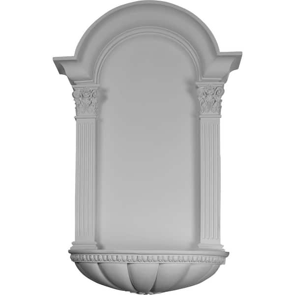 Ekena Millwork 27-1/2 in. x 9 in. x 42-1/4 in. Primed Polyurethane Surface Mount Egg and Dart Fluted Niche