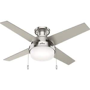 Ristrello 44 in. Indoor Brushed Nickel Low Profile Ceiling Fan with Light Kit