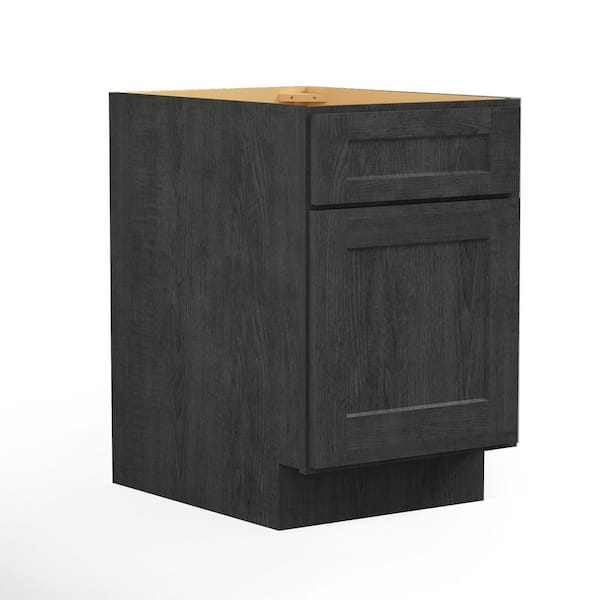 Hausvita 18 in. W x 21 in. D x 29.5 in. H in Shaker Charcoal Plywood Painted Ready to Assemble 2-Drawer File Base Cabinet
