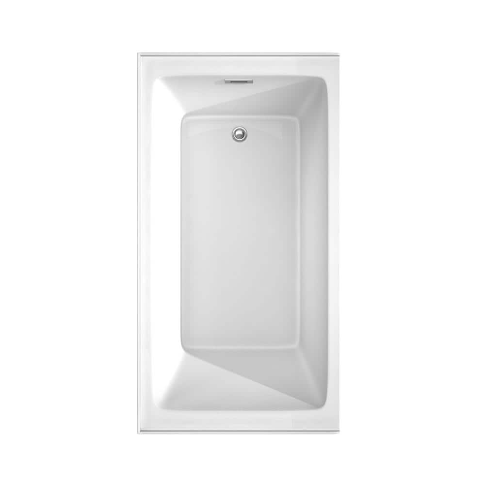 Grayley 32" White Acrylic Alcove Bathtub with Chrome Trim