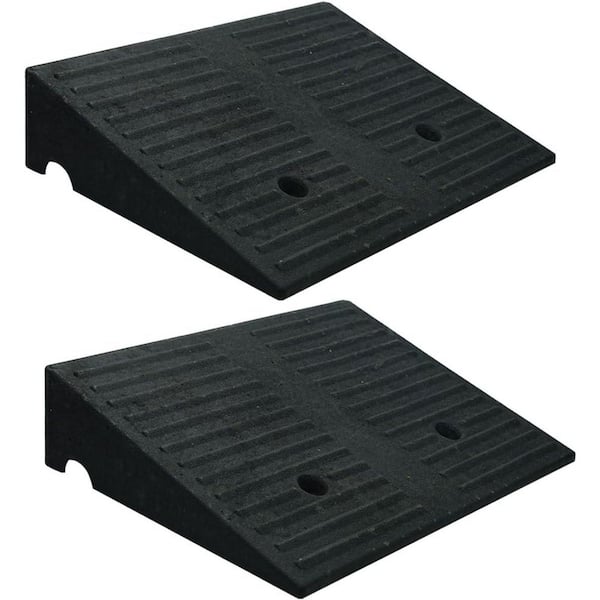 319 Ramps 2 Pack Heavy Duty 3.9 Inch Rise Curb Ramps with Cable Channel for ...