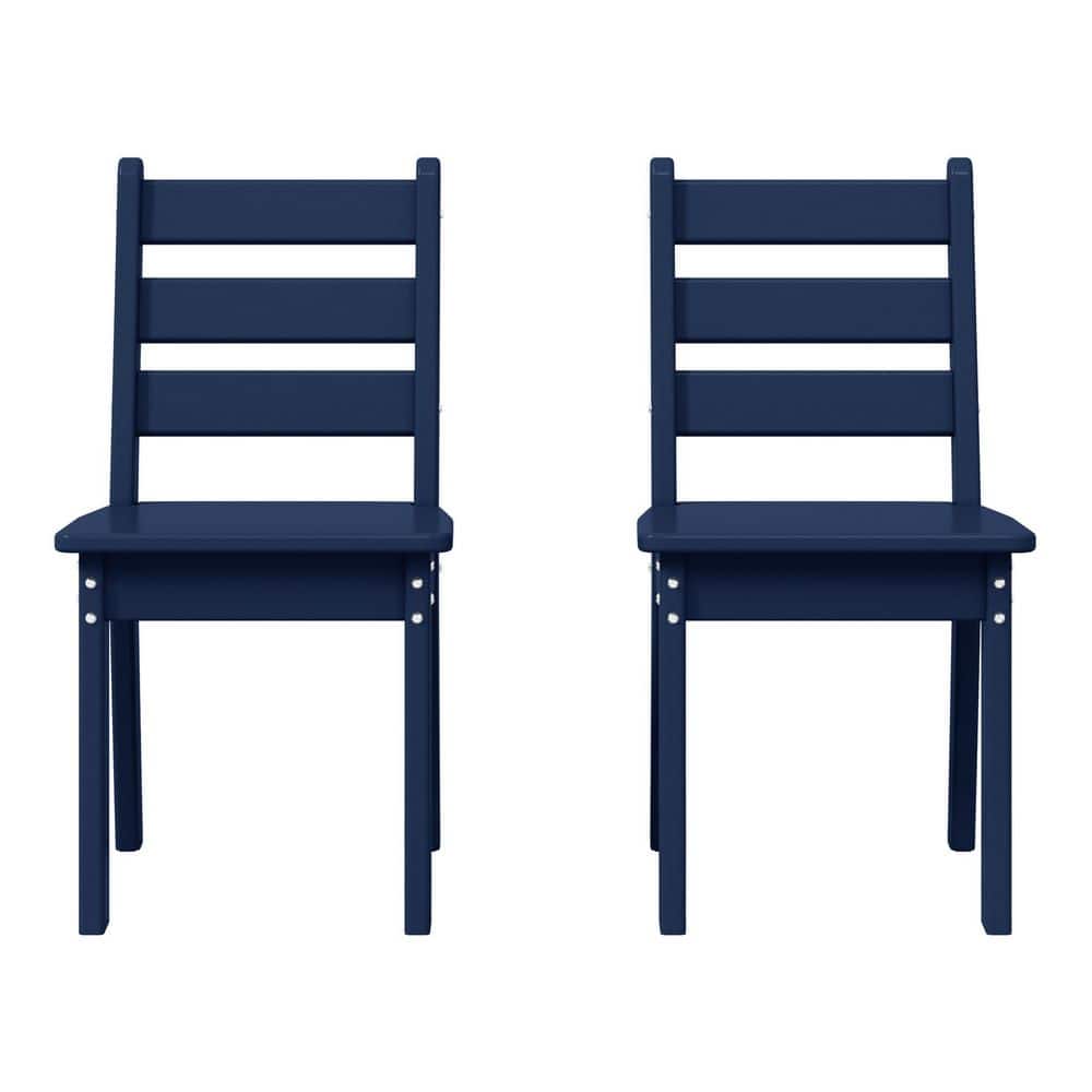 Garden Party Children's Outdoor Patio All Weather HDPE Plastic Dining Chair for Kids (Set of 2), Navy Blue price history on PriceWatchPro