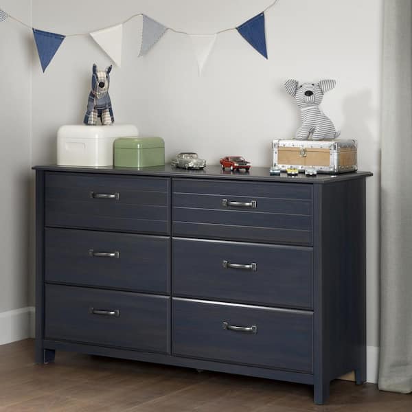 South Shore Ulysses 6-Drawer Blueberry Dresser