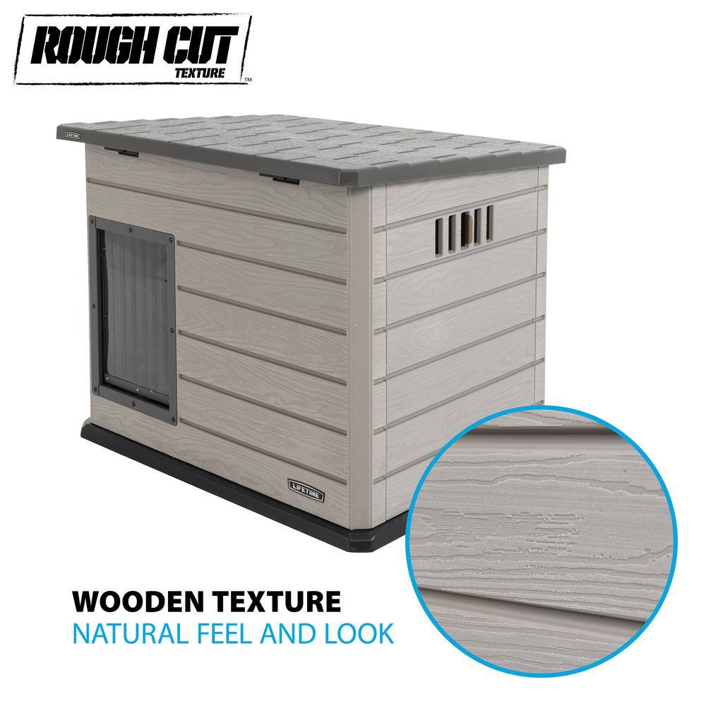 Lifetime Deluxe Beige and Gray HDPE Large Dog House