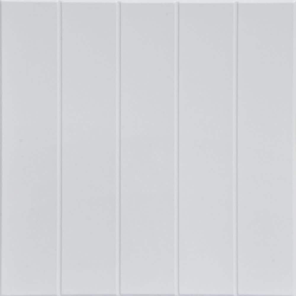 Bead Board Ultra-Pure White 1.6 ft. x 1.6 ft. Decorative Foam Glue Up Ceili
