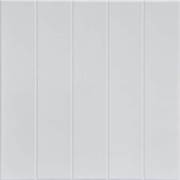 Bead Board Ultra-Pure White 1.6 ft. x 1.6 ft. Decorative Foam Glue Up Ceiling Tile (259.2 sq. ft. /Case)