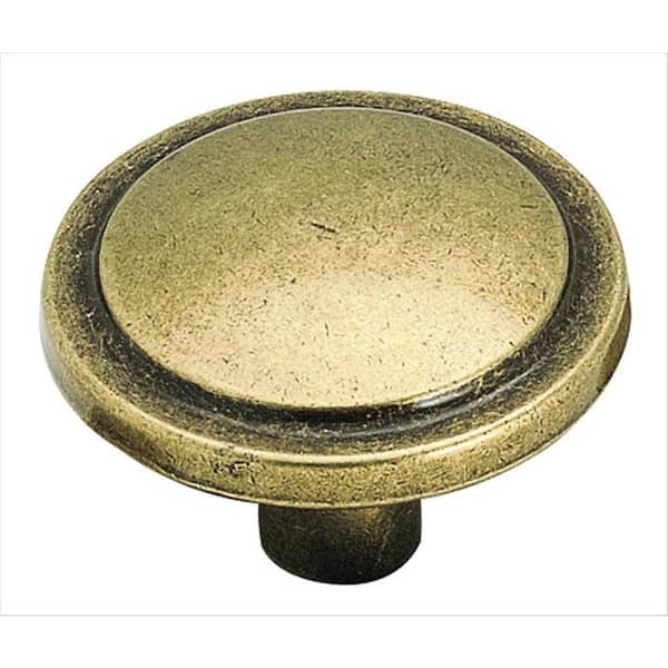 Amerock Traditional Classic 1-3/16 in. Burnished Brass Round Cabinet Knob