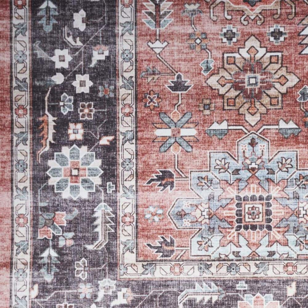 8' X 10' Black and Red Floral Distressed Non Skid Area Rug price history on PriceWatchPro