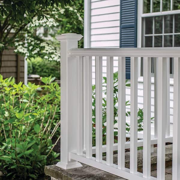 Veranda Traditional 8 ft. x 36 in. White PolyComposite Rail Kit without Brackets - The Home Depot