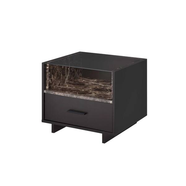 Acme Furniture Dayle Espresso and Faux Marble Nightstand