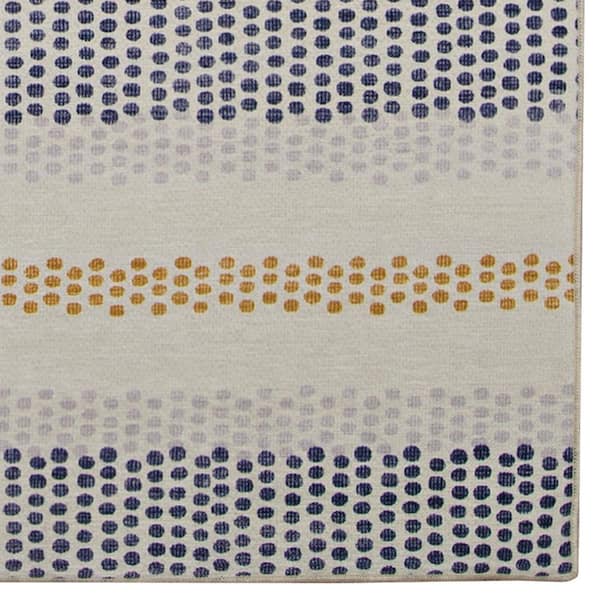 Linon Home Decor Marcy Ivory and Blue 5 ft. W x 7 ft. L Washable Polyester  Indoor/Outdoor Area Rug THDR04041 - The Home Depot