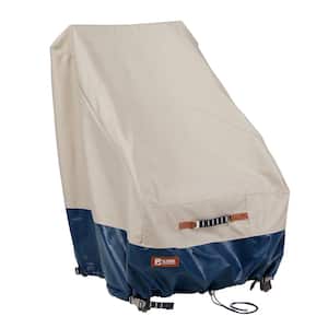 Mainland 25.5 in. L x 32.5 in. W x 34 in. H Fog/Navy High Back Patio Chair Cover