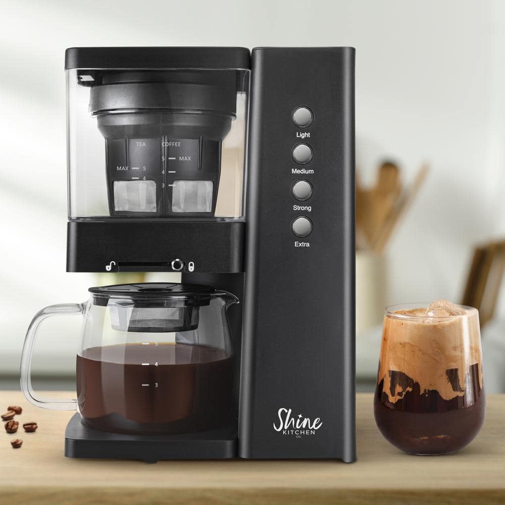 Shine Black Cold Brew Coffee and Tea Machine with Vacuum Technology