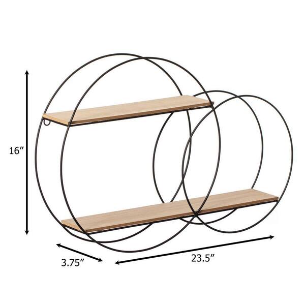 Vintiquewise Interlinked Round Wall-Mounted Shelf Sturdy Metal