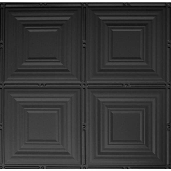 Global Specialty Products Dimensions 2 ft. x 2 ft. Lay-in Ceiling Tile in Matte Black for T-Grid Systems