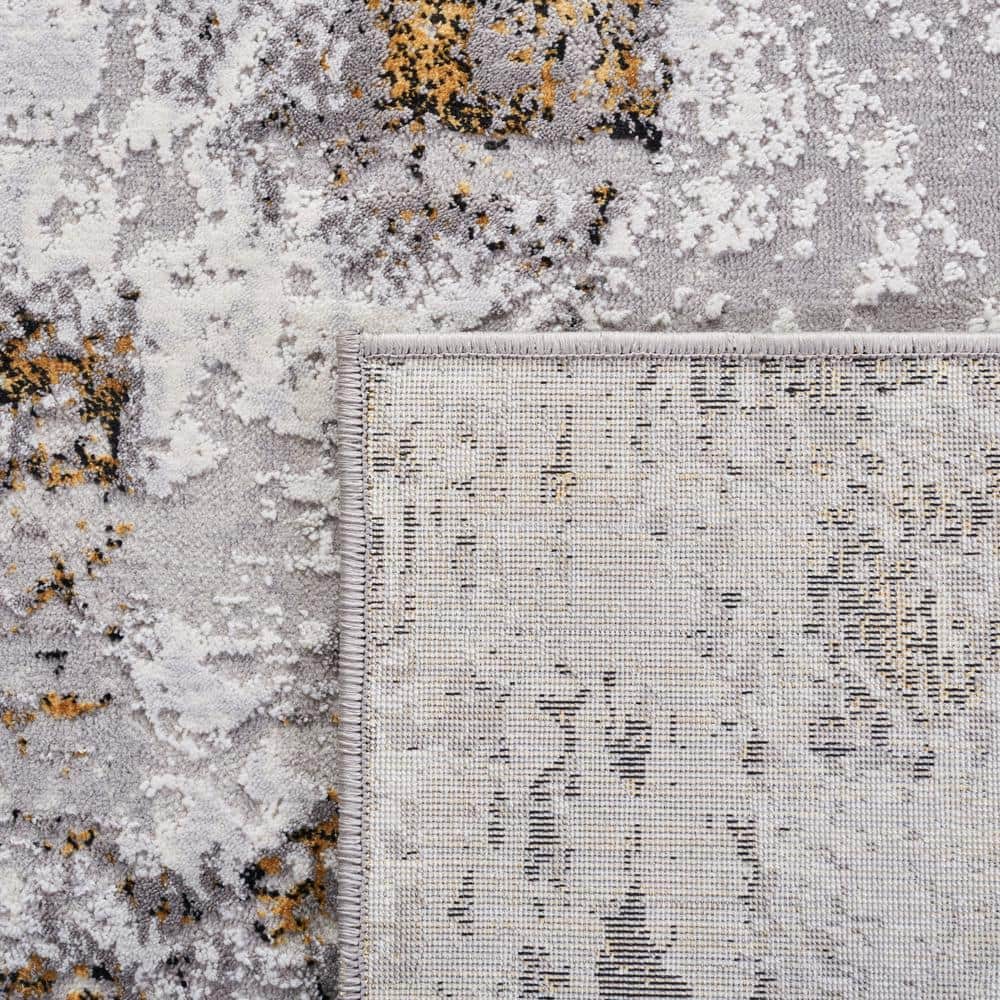 Amelia 9' x 12' Grey and Gold Synthetic Reversible Area Rug