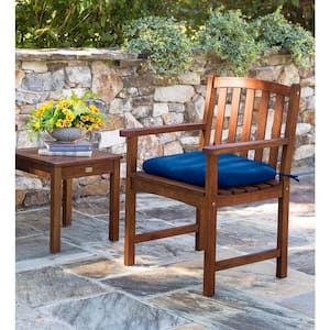 35 in. Lancaster Natural Brown Eucalyptus Wood Outdoor Dining Chair with Arms