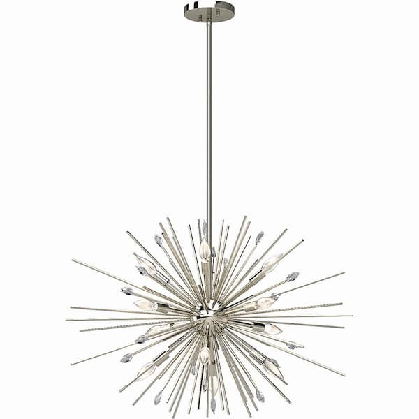 Alice 12-Light Polished Nickel Chandelier